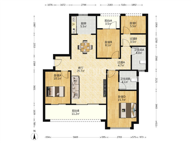 （原業(yè)主血虧 雙學位）新城觀山印法拍房1棟706室
